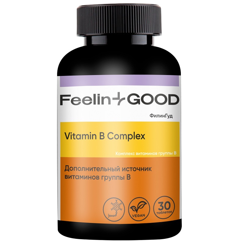 FeelinGood Комплекс витаминов группы В, 30 веганских таблеток