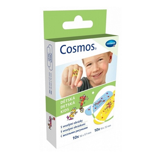 Пластырь (Cosmos® kids (ДЕТСКИЙ) нестер.  (1,6 х 5,7- 10шт., 1,9 х 7,2см-10шт.) №20)