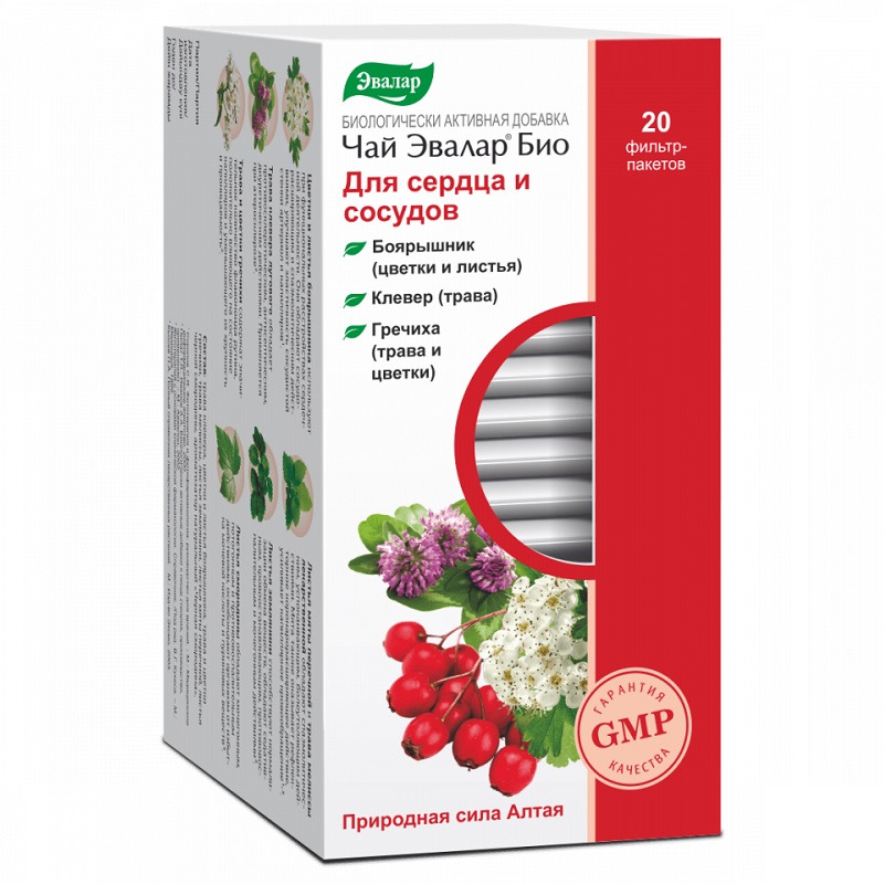 Чай Эвалар БИО (БАД) (Для сердца и сосудов  ф/п 1,5 г №20)
