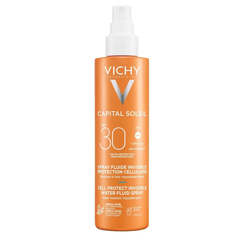 Vichy Capital Soleil Спрей-флюид солнцезащитный легкий Cell Protect SPF30 200 мл