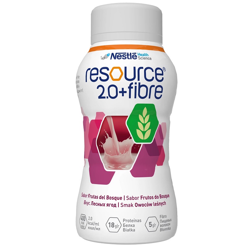 Нестле (Nestle) (Ресурс 2.0+Файбер высококалор. готовая к употреблению полноценная сбаланс. смесь с пищ. волокнами вкус лесные ягоды 200 мл)