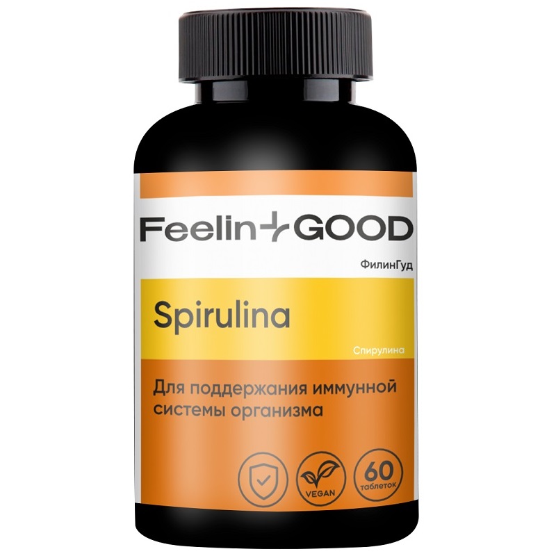 FeelinGood Спирулина 500 мг, 60 веганских таблеток