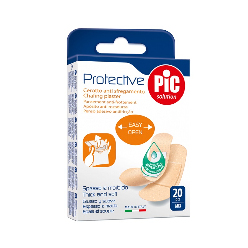 Пластырь (мед. Protective защитный с антибактериальной подушечкой  набор 25мм х 72мм, 19мм х 72мм №20)