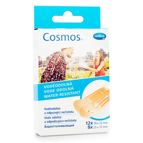 Пластырь ( Cosmos® Water-resistant (водооттал.) н/с.  (1,9х7,2- 12шт., 2,5х7,2см-8шт.)  №20)