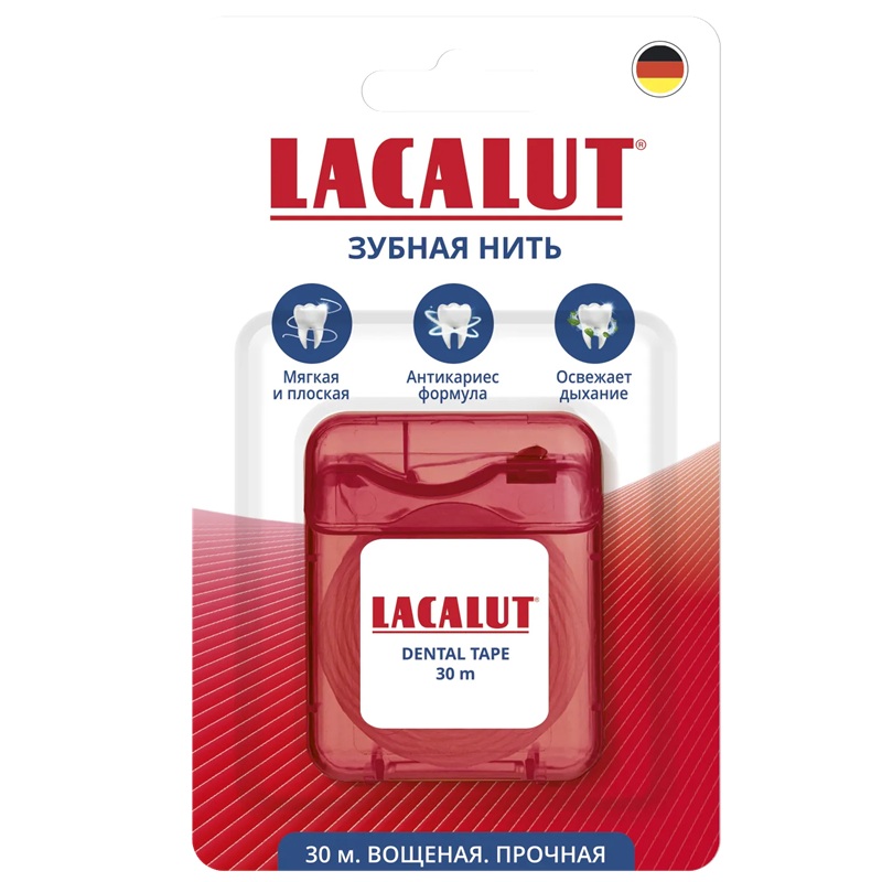Лакалют (Lacalut) Зубная нить dental tape 30 м