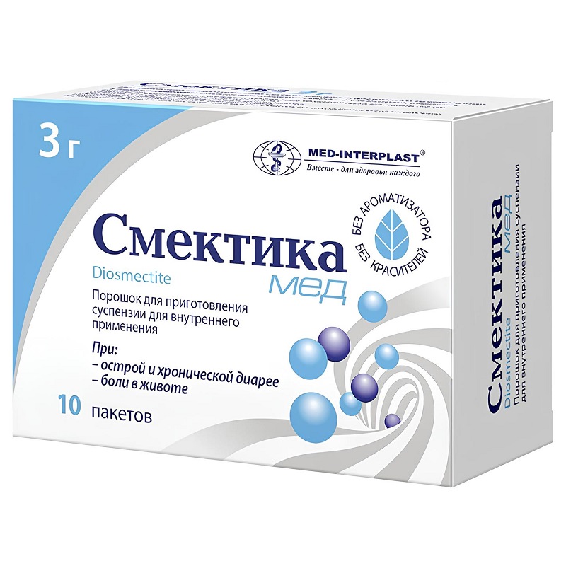 СМЕКТИКА МЕД (пор. д/приг. суспензии д/внутр. прим. (без ароматизатора) 3 г пак. №10)