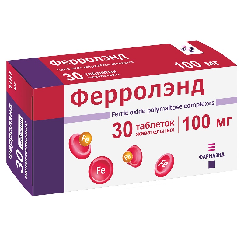 ФЕРРОЛЭНД (табл. жев. 100 мг  №30)